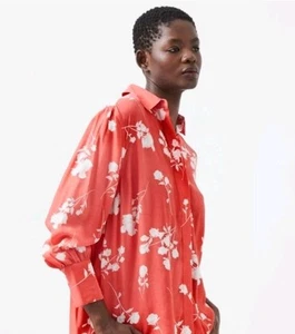 French Connection Alessandra Delphine Women's Red/White Floral Long Sleeve... - Picture 1 of 12