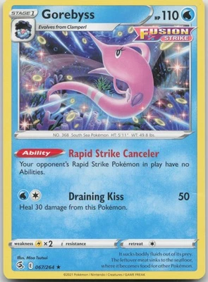Gorebyss 067/264 Rare SWSH08: Fusion Strike LP Normal - Image 1 of 2