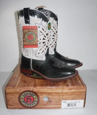 Botas de caubói femininas Laredo Dolly biqueira quadrada 5880 tamanho 11 branco preto azul - Imagem 1 de 4