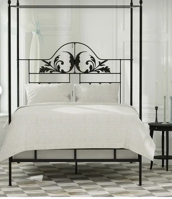 Charles P. Rogers Reliquia Calidad Cosecha Luna Toldo Hierro Cama King Foto 1 de 3