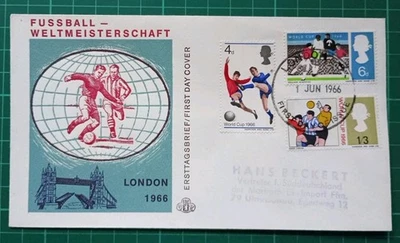1966 World Cup (Phosphor) German FDC London EC Pmk - Image 1 of 2