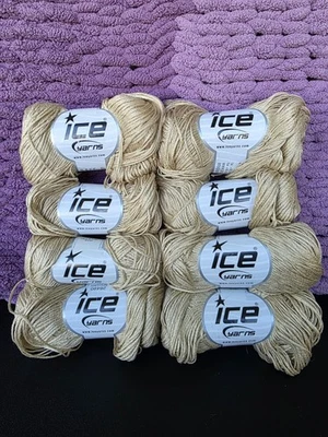 Lote de 8 hilos ICE (mismo lote de tinte) beige 50 g cada uno, 100 % acrílico Foto 1 de 4