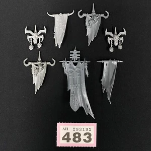 CHAOS ICON BANNER BLASTED STANDARD COMMAND KHORNE 40K WARHAMMER THE OLD WORLD - Picture 1 of 2