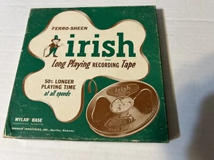 Cinta de grabación irlandesa de reproducción larga vintage Ferro-Sheen de 7"" carrete a carrete 1/4""x 1800 - Imagen 1 de 13