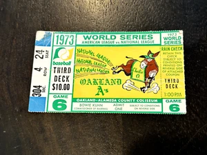 1973 World Series Ticket Stub Game 6 - Oakland A's vs NY Mets - Sec 304 Row 24 - Picture 1 of 3