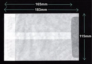 Protective GLASSINE ENVELOPES BAGS  ♺ 165 x 115mm (6.49"x4.25") - Picture 1 of 2