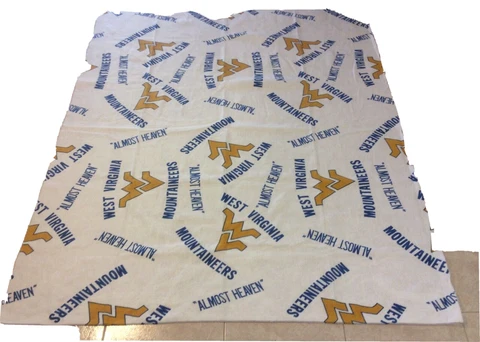 West Virginia Mountaineers VTG Acrylic Blanket White Allover Logo Spellout Print Cover
