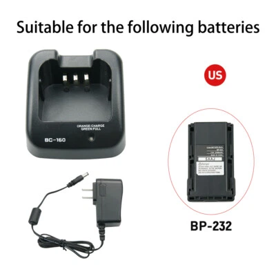 Rapid Charger BC-160  for ICOM IC-A14 IC-F14 IC-F15 IC-F16 IC-F24 IC-F25  IC-F4 - Image 1 of 4