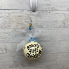 Glory Haus Baby's First Christmas Ornament Blue Ceramic GUC