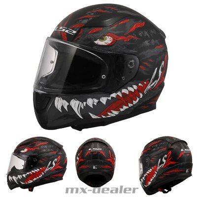 LS2 FF353 Rapid II Kaiju Schwarz Rot Matt Motorrad Helm Integralhelm Race - Bild 1 von 4