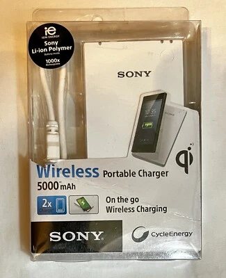 Almohadilla de cargador portátil inalámbrica Sony CP-W5 blanca 5000 mAh - Carga sobre la marcha Foto 1 de 3