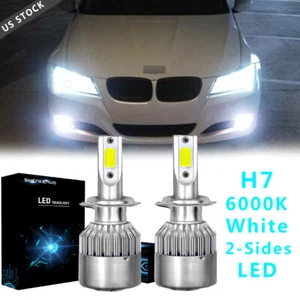 H7 Xenon White LED High/Low Beam Headlight Bulbs for BMW E90 F30 328i 330i 335i - Picture 1 of 12