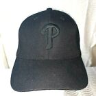  Vintage Philadelphia Phillies Strapback Hat Cap City Hunter Adjustable Black 