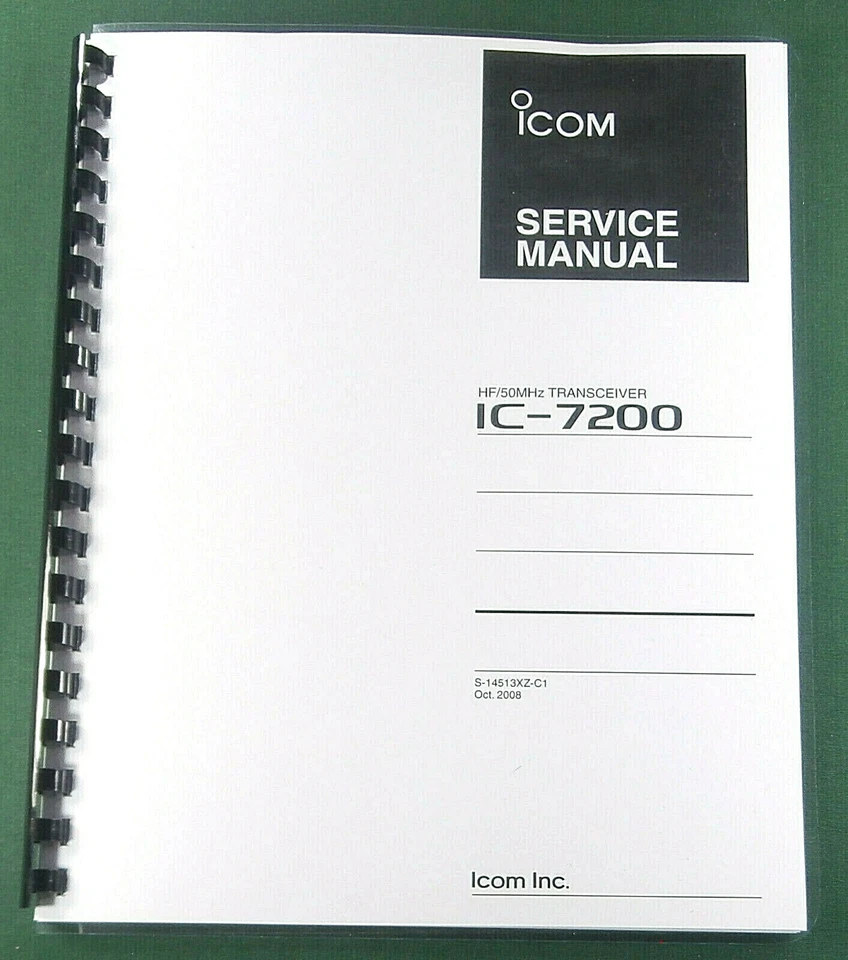Manual de servicio Icom IC-7200: ¡11x17 desplegables, a todo color y cubiertas protectoras! Foto 1 de 1
