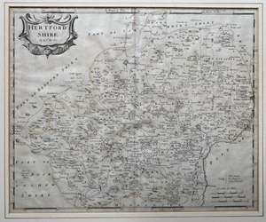 Antiguo mapa Morden de 1695 Hertfordshire - de Camden's Brittania - Imagen 1 de 6
