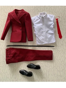 Juego de traje rojo escala 1/6 POPTOYS para figura corporal masculina de 12 - Imagen 1 de 4