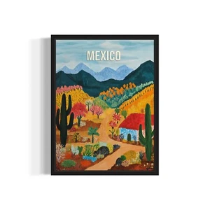 Mexico Landscape Poster Art Print Wall Art Painting Artwork Decor Vintage - Picture 1 of 6