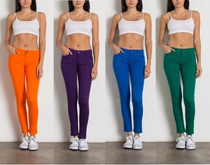 Womens Juniors Jeans Skinny Pants Size 1 3 5 7 9 11  Assorted Colors - Picture 1 of 14