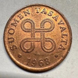 1968 Finland 1 Penni - Beautiful Coin - #A-031 - Picture 1 of 2