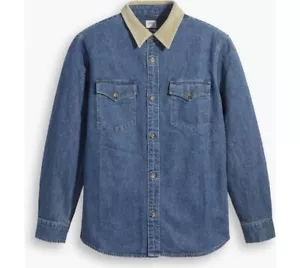 LEVI'S Mens NEW Western Shirt Relaxed Fit Light Denim BIG SIZE Size 6XL RRP $119 - Picture 1 of 11