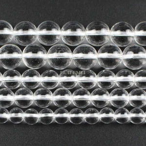 Natural Clear Quartz Stone Gemstone Round Beads 4mm 6mm 8mm 10mm 12mm 15.5" - Picture 1 of 8