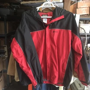 Stearns Dry Wear jacket XL red black water resistant Outdoor Hood - Picture 1 of 9