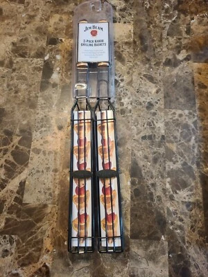 Jim Beam- Nonstick Kabob/Sausage BBQ Grilling Baskets, Set of 2 New - Image 1 of 3