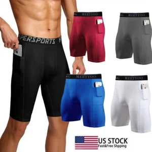 Men Compression Sport Shorts Athletic Workout Running Performance Baselayer - Picture 1 of 19