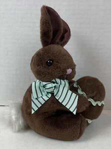 DANDEE brauner Hase Kaninchen Ostern Plüsch mit Ei 6,5 Zoll inklusive Ohren LESEN #23B - Bild 1 von 7