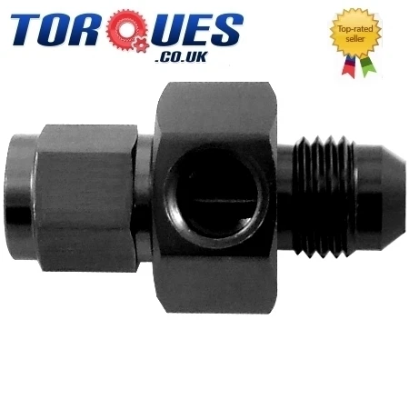 TORQUES Unión lateral AN -8 (AN8) macho- hembra 1/8" NPT puerto lateral negro
