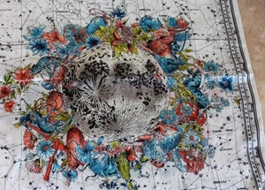 CHRISTIAN DIOR SEIDE STERNZEICHEN RECHTECKIGER SCHAL/HALSTUCH 26"X 68" EUC SF30 - Bild 1 von 7