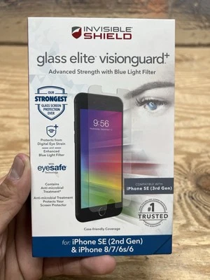 NEW Zagg iPhone SE/8/7/6s/6 InvisibleShield Glass Elite VisionGuard + - Image 1 of 4