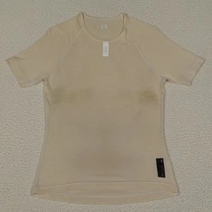 Rapha Merino Base Layer Mens Large Cream Short Sleeve Top Cycling Performance - Picture 1 of 10