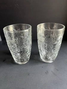 2 Vtg Princess House “Fantasia” Clear Glass 12 Oz Tumblers 5" Glasses in EUC - Picture 1 of 5