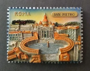 San Pietro Roma Hand painted 3D Ceramic Souvenir Fridge Magnet - Picture 1 of 4