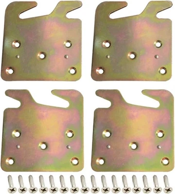 Placas de gancho para riel de cama de madera de alta resistencia de 4 piezas para cabecero y pie de cama, riel de cama Foto 1 de 4