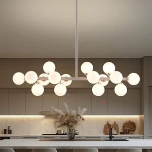 Glass Globe Sputnik Chandelier 16-Light Mid Century Modern Light Fixtures - Picture 1 of 9