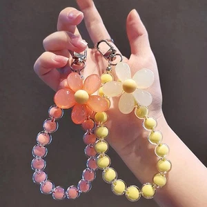 1 pièce fleur colorée perles téléphone portable breloque sangle chaîne lanière femmes fille * - Photo 1 sur 17