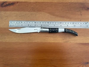 4.5" Arabian Style Navaja Folding Pocket Black Stamina Wood Scales From Spain - Picture 1 of 12