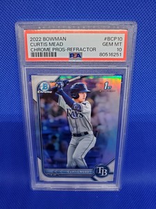 2022 Bowman Chrome Curtis Mead Refractor 458/499 PSA 10