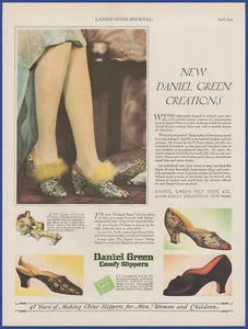 Vintage 1929 DANIEL GREEN Comfy Slippers Women's House Shoes 1920's Print Ad - Picture 1 of 1