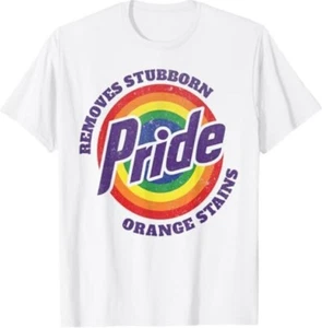 Resist Trump Remove Stubborn Orange Stains Pride Month LGBTQ T-Shirt - Picture 1 of 2