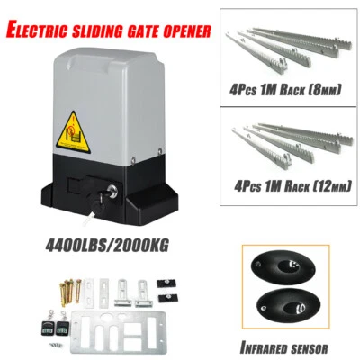 Electric Sliding Gate Opener Single Button AC Motor Automatic Gate w/Sensor Beam - Image 1 of 4