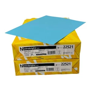 Papel de copia 2 resmas Neenah Astrobrights texto 8,5 x 11 azul lunar 24 lb 500/resoma - Imagen 1 de 8