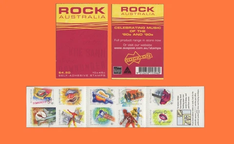 2001 Rock Australia 10 x 45c Booklet Peel & Stick MNH Cover