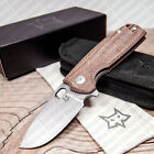 Fox Knives Core Folding Knife By Vox Elmax Steel Brown Micarta Handle Fx-604mbr