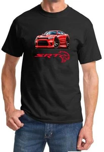 Charger SRT Hellcat Classic Red Muscle Car Design Tshirt NEW - Picture 1 of 13