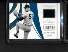 2019 Panini Immaculate Legends Material blue 37/49 Don Drysdale #LM-DD HOF