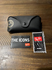 NEW Authentic Ray-Ban Leather Case with Booklet and Cleaning Cloth - B00R6X36GE
