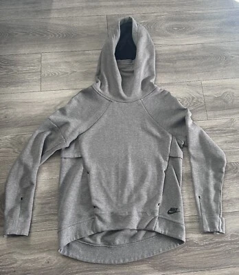 Женская флисовая толстовка с капюшоном Nike Sportwear Tech маленькая серая бывшая в употреблении отличное состояние 0015 - Изображение 1 из 4